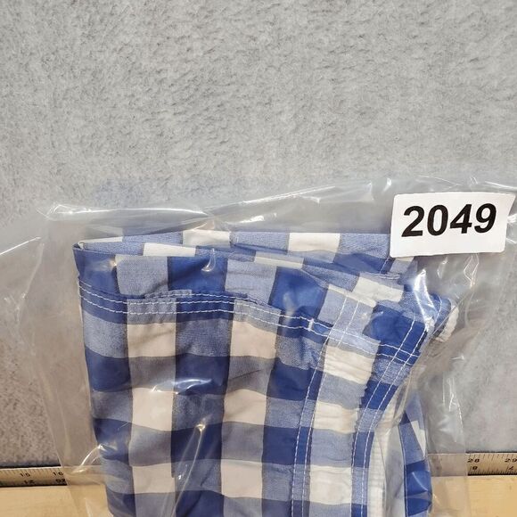 Hollister Shorts Mens Small Blue Check Bermuda Logo High Waist Drawstring - Picture 10 of 10